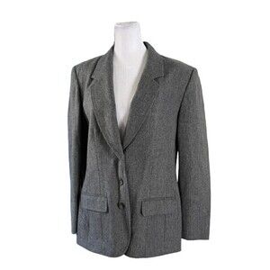 Pendleton 100% Virgin Wool Gray 2 Button Blazer Size 8